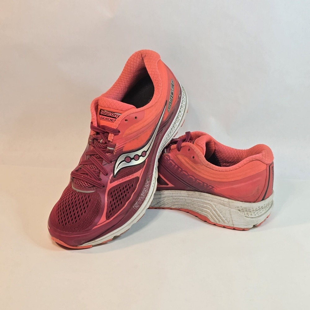 Saucony Guide 10 Womens Size 7.5 Running Shoes Athletic Sneakers Red S10350-7